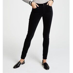 AG Adriano Goldschmied Farrah Velvet Skinny Jeans Black Size 26